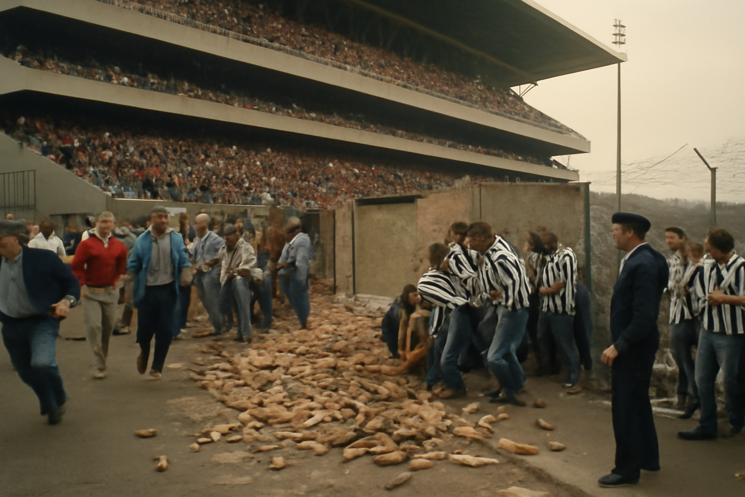 Heysel: pred finále PMEK sa zrútil múr, zahynulo 39 ľudí