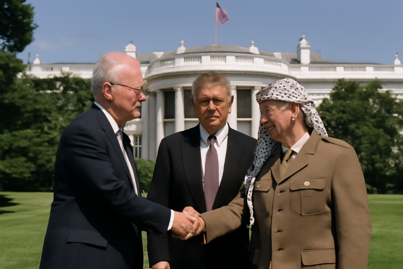 Rabin a Arafat si vo Washingtone podali ruky po podpise dohody o palestínskej autonómii