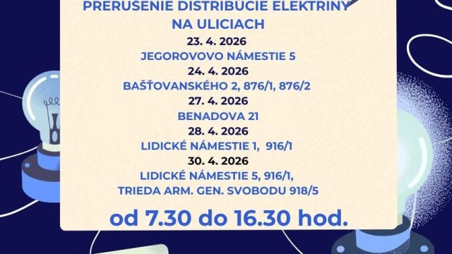 Východoslovenská distribučná avizuje v Košiciach plánované odstávky elektriny