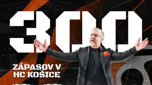 Tréner HC Košice Dan Ceman odkoučoval jubilejný 300. zápas na lavičke „oceliarov“.